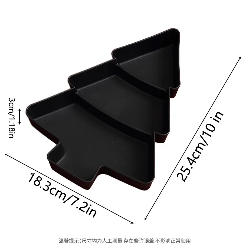 Forma de árvore de natal sala de estar doces lanches nozes sementes frutas secas placa de plástico pratos tigela pratos de café da manhã bandeja utensílios de mesa - Imagem 2