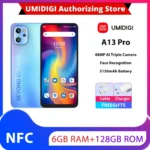 UMIDIGI A13 Pro Smartphone NFC 48MP AI Câmera Tripla 128GB 6.7 Tela Completa 5150mAh Bateria Original Versão Global Celular