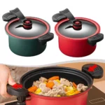 Panela de pressão de 3,5l com revestimento antiaderente, panela de sopa de pressão a vácuo para cozinha, panela de pressão com microfone