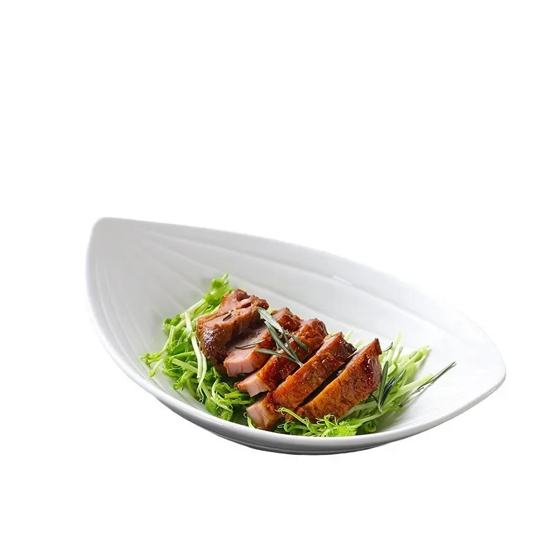 Prato cerâmico especial para restaurante e hotel prato frio forma irregular cozinha chinesa prato de peixe tamanho grande louça