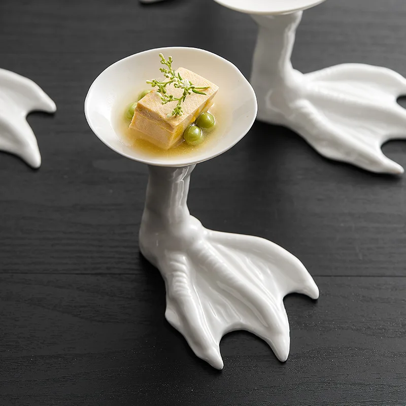 Wujinsha prato de mergulho de tempero de quatro pétalas criativo hotel restaurante clube prato de recepção de concepção artística talheres de cerâmica