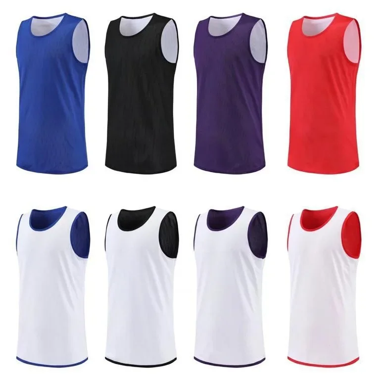 Camisa de basquete dupla face personalizável, peça única, colete esportivo solto e sem dormir para corrida, roupa de equipe - Imagem 2