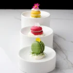 Pratos criativos de cerâmica para restaurante, lanches, mesa de sobremesa francesa, pratos moleculares, pratos frios, pratos cilíndricos de pastelaria