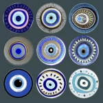 Turco Azul Evil Eye Cerâmica Parede Pendurado Placas, Artesanato, Ornamento para o Hotel Bar, Fundo Decorativo, Boa Sorte, Bênção Presente, 10″