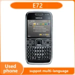 Finlândia fez e72 celular gsm 2g 3g desbloqueado câmera 5mp 240×320 resolução de exibição suporte multi-idioma usado telefone