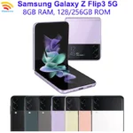 Samsung galaxy z flip 3 z flip3 5g f711u1 f711n f711b original 6.7 “amoled nfc snapdragon desbloqueado dobrável 99% novo telefone celular