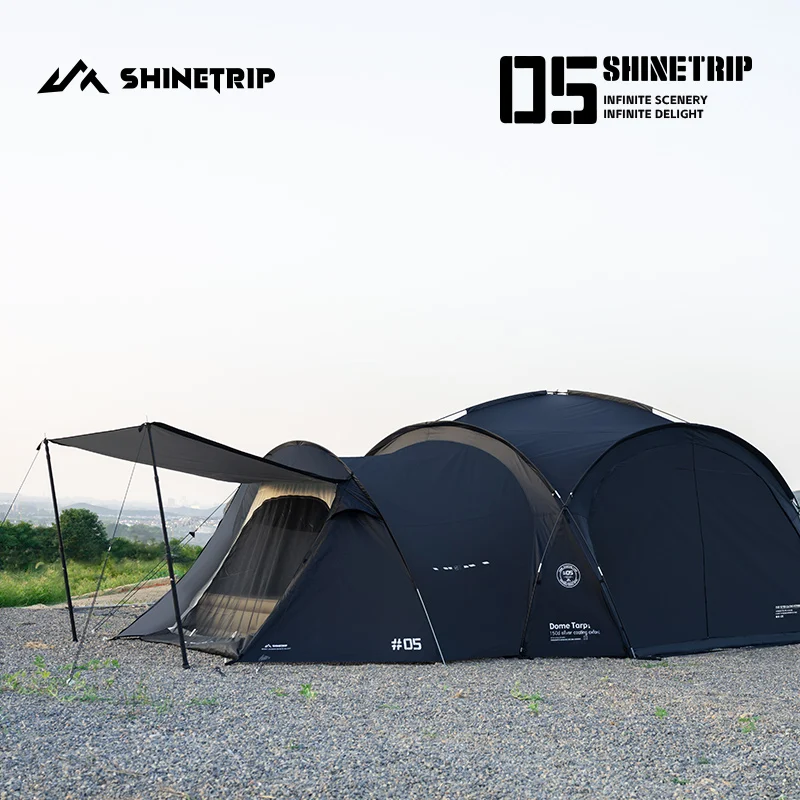 ShineTrip Tenda de acampamento extra grande para acampamento ao ar livre, viagem familiar, espaço expansível, gazebo, proteção contra chuva e sol, barraca de carro