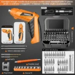 Chave de fenda elétrica recarregável mini broca doméstica multifuncional ferramenta chave de fenda automática para projetos diy uso doméstico