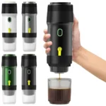 Máquina de café elétrica com aquecimento sem fio, 60ml, adequada para cápsula de café/pó, máquina de café para viagem, carro e casa, acampamento, viagem