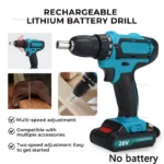 Conjunto de furadeira elétrica sem fio, chave de fenda elétrica com 2 velocidades variáveis, bateria incluída, ideal para casa, faça você mesmo e projetos de construção