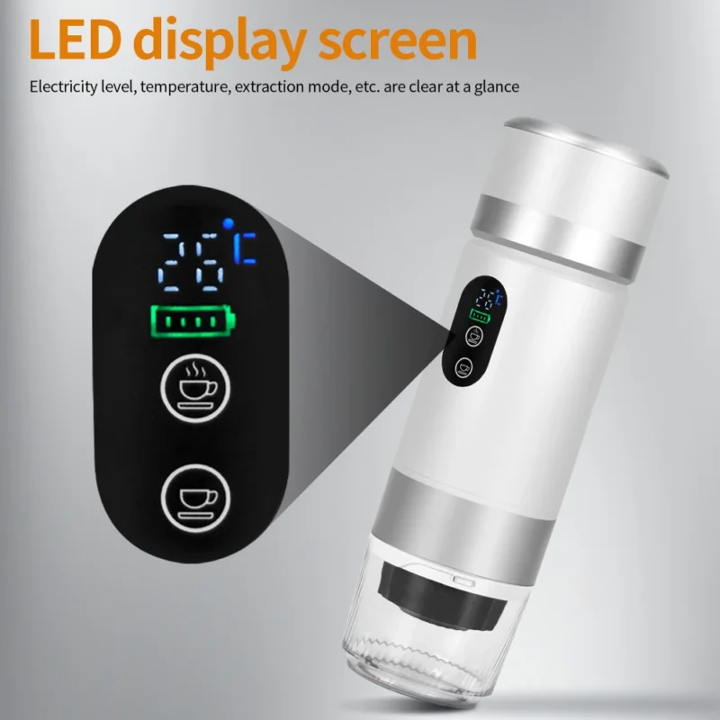 Máquina de café expresso elétrica portátil 72w, para carro e casa, acampamento, cafeteira 3 em 1, cápsula em pó, viagem, cafeteira