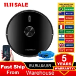 Robô aspirador de pó Liectroux /LILIN X6,navegação a laser Lidar,combinação de limpeza a seco e a úmido,6500Pa, mapa de vários andares, esfregão úmido em forma de Y, limpeza de carpete com reforço turbo,110/220V Bivolt