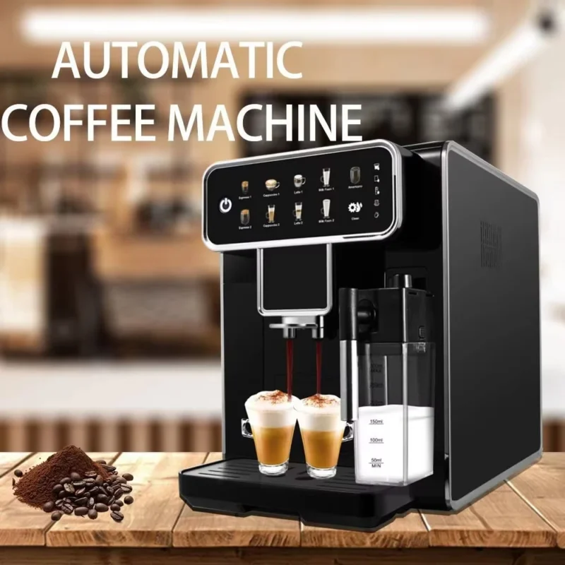 CAFOVO AM7203 Máquina de café totalmente automática feijão para copo One Touch Espresso Americano Maker com batedor de leite 1350W