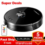 Robô aspirador de pó LILIN X6,navegação a laser lidar,vários andares mapas, zona de limpeza, área restrita configuração para casa tapete lavagem,Voz em português,6500pa sucção