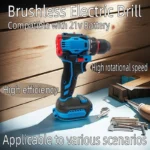 Furadeira elétrica sem fio e chave de fenda, ferramenta elétrica de impacto de 2 velocidades para casa, faça você mesmo e profissional com uso sem bateria 21v