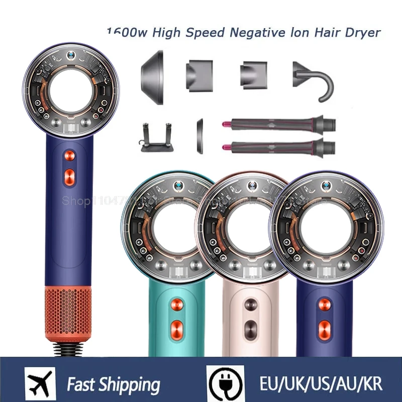 Professinal secador de cabelo sem folhas 220v íon negativo secagem rápida casa poderosa constante flyaway acessório ânion secador de cabelo elétrico