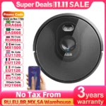 (Código: BRA666) Robô aspirador de pó ABIR X6 com navegação visual tripla, sucção 6000pa, software de parede virtual, limpeza de zona, desinfecção com esfregão úmido, memória de mapa, compatível com Alexa, Google Home