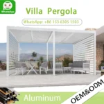 Pergola retrátil motorizada OneAlu, guarda-sol de alumínio à prova d’água com controle remoto para cobertura de jardim de pátio externo