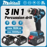 Ddf487 chave de fenda sem fio broca percussão elétrica velocidade variável sem escova impacto ferramentas elétricas broca para makita18vbattery pino