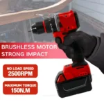 Furadeira de impacto elétrica sem escova pequena, ferramenta elétrica sem fio de 150nm para uso de renovação doméstica, compatível com baterias makita de 18v