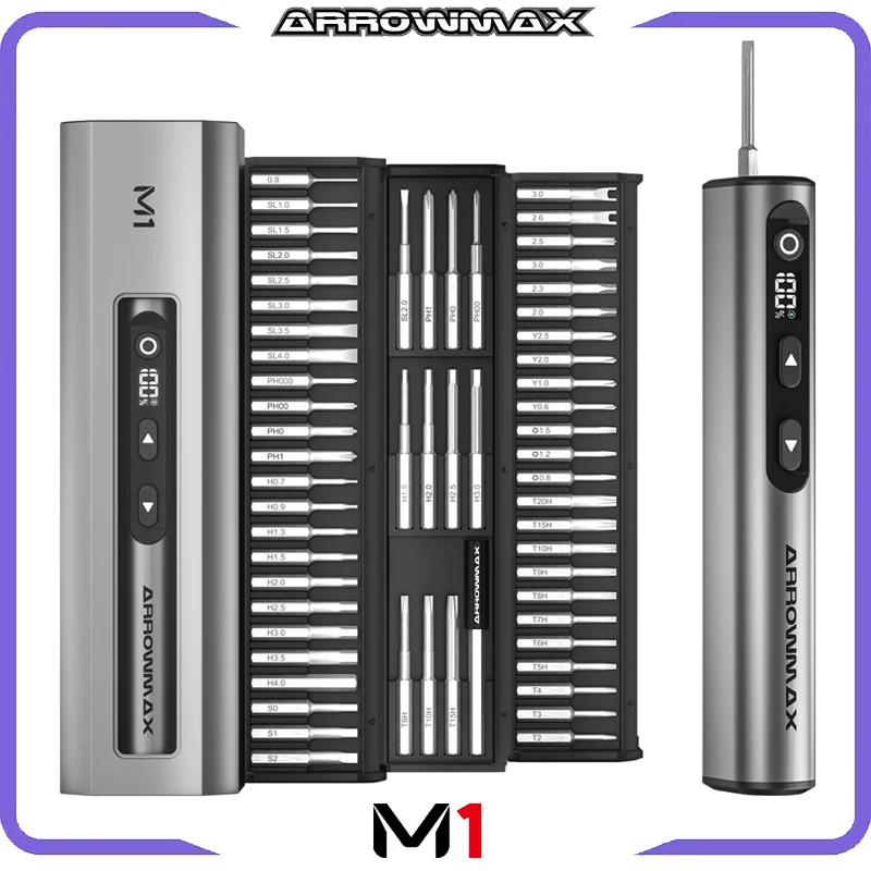 Arrowmax Elétrica Chaves De Fenda Set, Recarregável Chave De Fenda Sem Fio, Precision Bits Magnéticos, 5-Engrenagem Torque Ajustável, Novo M1