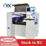 Estoque em componentes eletrônicos da ue que fazem a máquina 8 cabeças conduziu a máquina do mounter da microplaqueta com alimentadores completos-automáticos e câmeras de hd