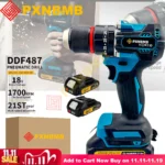 65N.m 13MM 35 + 3 Torque Brushless Furadeira de impacto elétrica Chave de fenda elétrica sem fio Ferramenta elétrica para Makita 18V Bateria Pin DIY