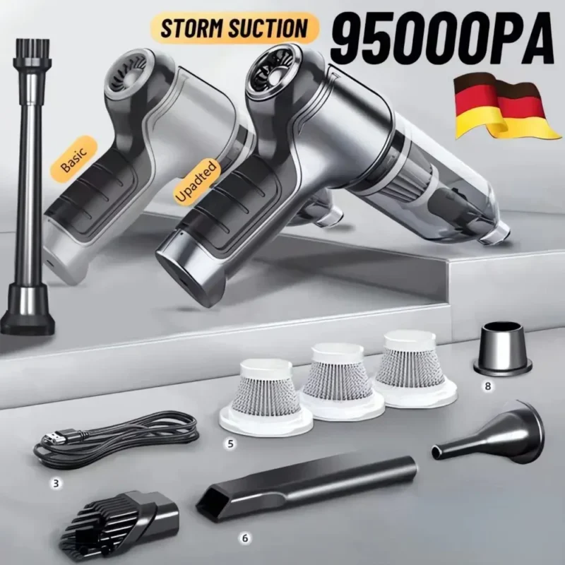 Aspirador de pó sem fio para carro, forte sucção, portátil, para casa e carro, uso duplo, aparelho mini aspirador