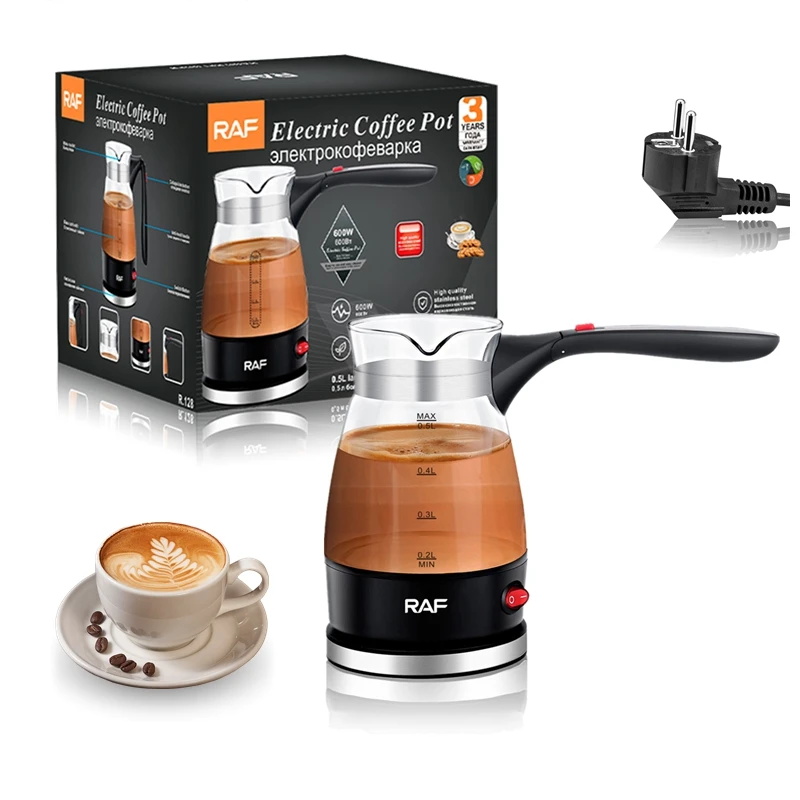 600w cafeteira elétrica turquia cafeteira de vidro italiano mocha pote grego turco máquina de café fácil para presente de escritório doméstico