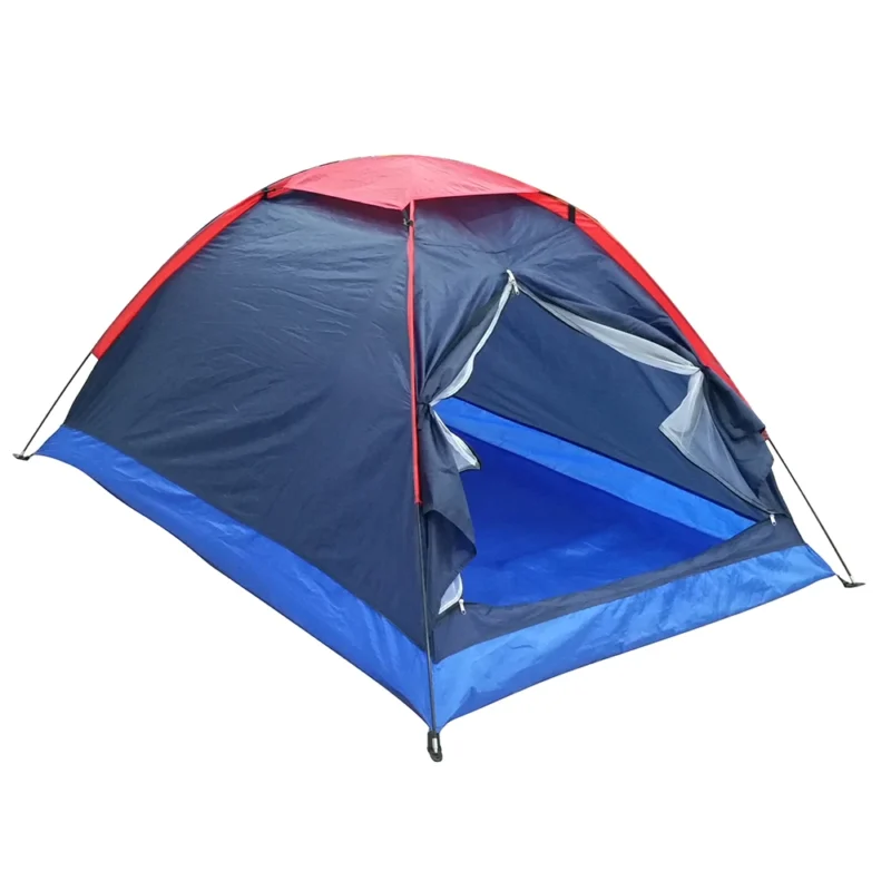 Tenda de camada única com saco para viagens ao ar livre, 2 pessoas, viajando, verão, primavera, outono, 3 estações