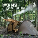 OneTigris Raven Nest Tunnel Tenda Quente 2 Pessoas Abrigo de Acampamento com Fogão Jack 4 Temporadas Tenda À Prova D ‘Água para Mochila Bushcraft