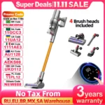 (Código promocional: NEW888)Aspirador de Pó Portátil Sem Fio ABIR VC205, 27000PA, Sensor de Poeira Inteligente, Tela de Toque LED, Controlo Automático de Velocidade, Eliminador Portátil de Ácaros