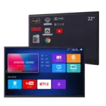 Souria 22.1 polegadas inteligente cor preta à prova dwaterproof água banheiro led tv para hotel de luxo spa cozinha tv bluetooth android novo