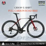 SAVA CRN R9 Bicicleta de estrada com mudança eletrônica de fibra de carbono ultraleve 7,3 kg equipada com kit SHIMANO DURA-ACE 9270 Di2