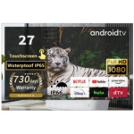 Soulaca 27 polegadas espelho inteligente tv à prova dwaterproof água 1080p hd touchscreen embutido wifi bluetooth android 11.0 novo modelo 2024 led mágico