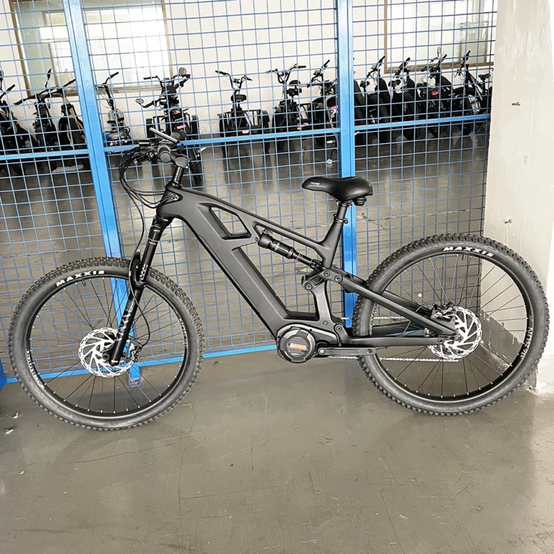 Bicicleta elétrica 1000W carbono elétrico mountain bike quadro suspensão completa Ebike