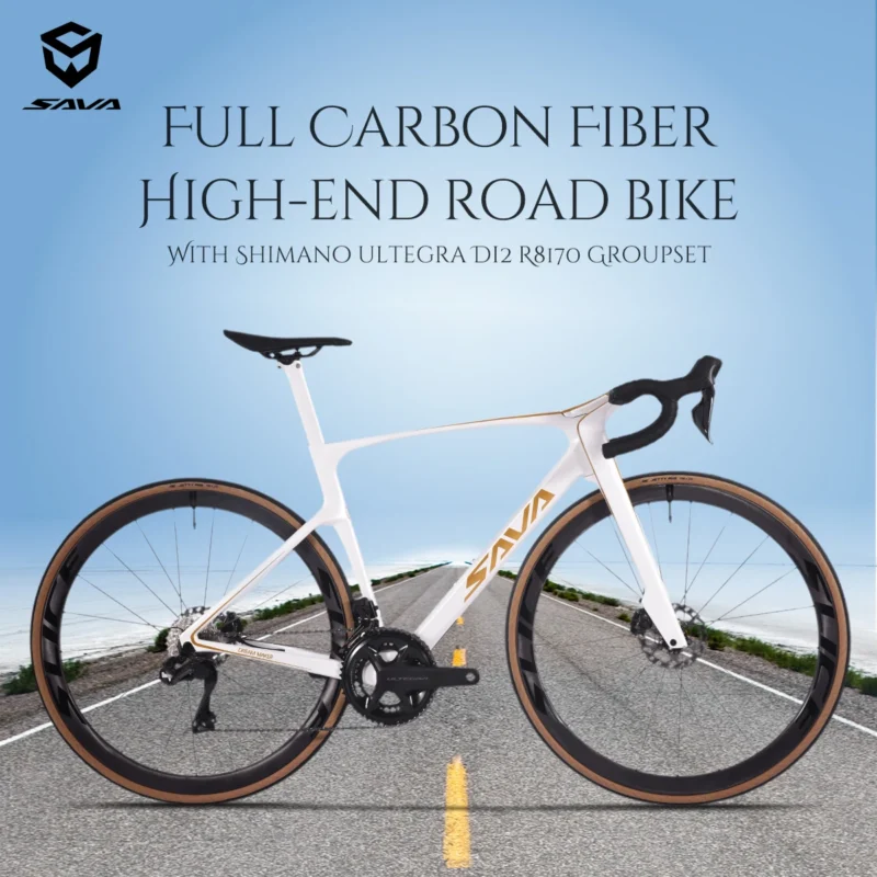 SAVA Dream Maker Bicicleta E-Shift de fibra de carbono completa de última geração com kit SHIMAN0 Di2 8170 Bicicleta de estrada de corrida de 24 velocidades