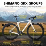 SAVA S16 Bicicleta de estrada de cascalho GRX 600 Bicicleta de estrada de fibra de carbono de 10 velocidades para corrida de bicicleta todo terreno 700C * 40C