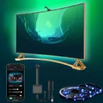 EISSLOLY Nova faixa de luz de fundo de TV LED inteligente com sensor de cor AR-Iluminação ambiente RGB para telas de 55-85 “, controle de aplicativo e sincronização de música