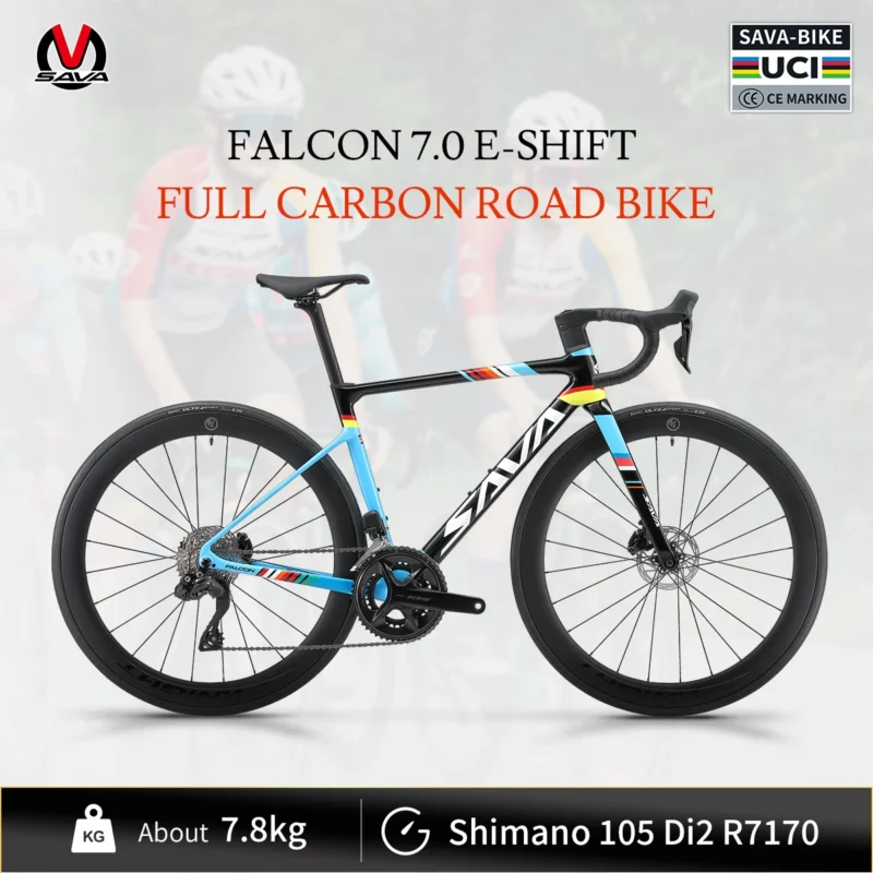 SAVA-Bicicleta Eletrônica Completa De Fibra De Carbono, Equipe De Corrida, 24 Velocidades, Kit Shimano 7170 DI2, Aprovado UCI, C7